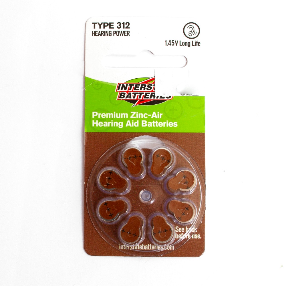 312, Hearing Aid, Button Cell, Battery, 8 pack